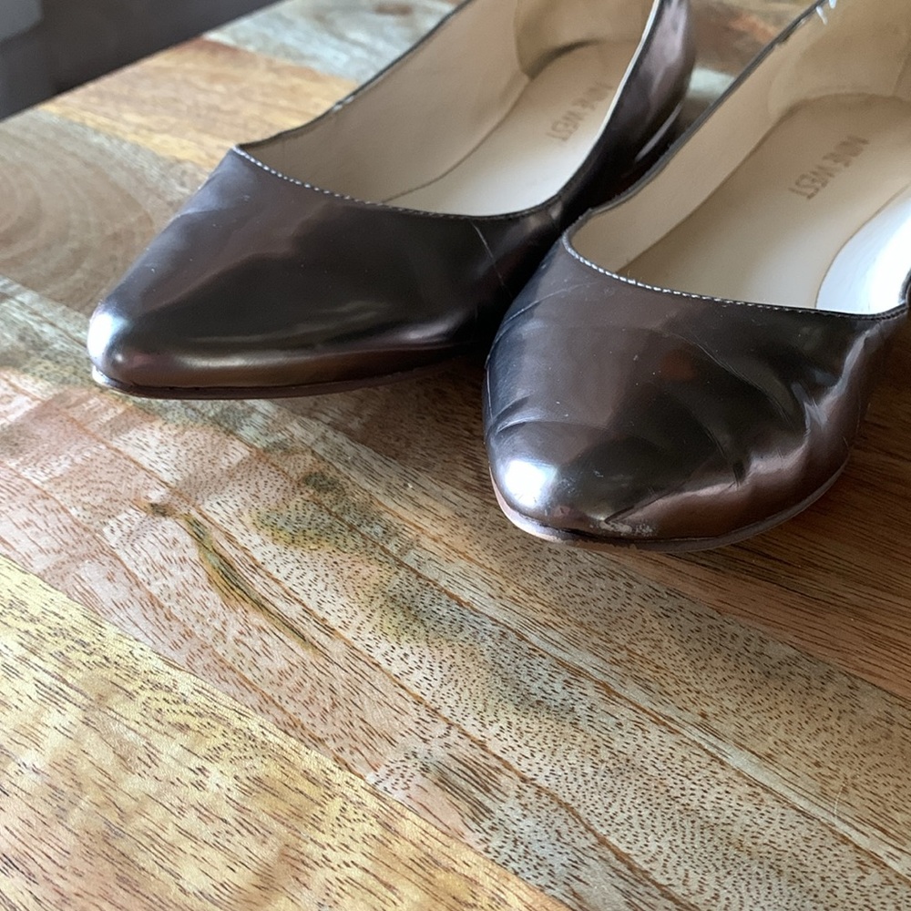Nine West silver pointed flats 6 6M - Picture 7 of 14
